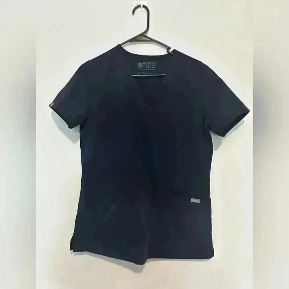FIGS Technical Collection Womens Casma Three Pocket Scrub Top Navy Blue Size S - Picture 3 of 5